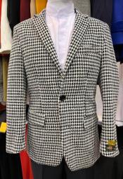  Houndstooth Blazer - 100% Wool Houndstooth