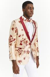  Mens Burgundy Blazer - Maroon Paisley