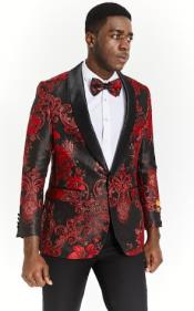  Mens Burgundy Blazer - Maroon Paisley