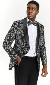  Mens One Button Black Tuxedo Blazer