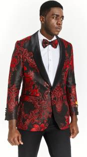  Black Paisley Dinner Jacket and Matching