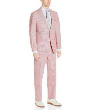  Red Seersucker Suit - Summer Suit