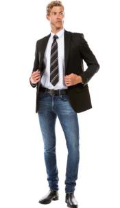  Mens Black Modern Fit Suit Jacket