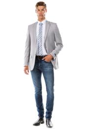  Mens Grey Modern Fit Suit Jacket