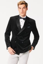  Style#PRonti-B6362 Mens Black Velvet Tuxedo Sportcoat