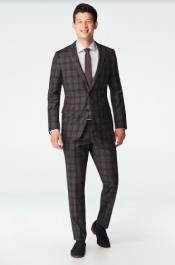  100% Wool Suit - Vested Plaid