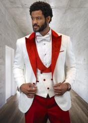  Mens Red Tuxedo Jacket - Red