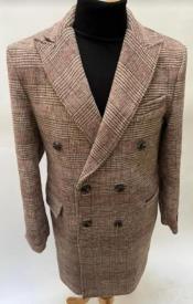  Mens Plaid Overcoat - Houndstooth Checker