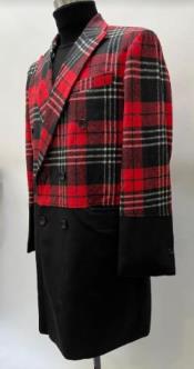  Mens Plaid Overcoat - Houndstooth Checker