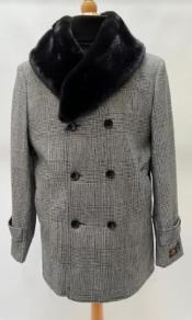  Mens Plaid Overcoat - Houndstooth Checker