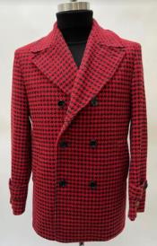  Mens Plaid Overcoat - Houndstooth Checker