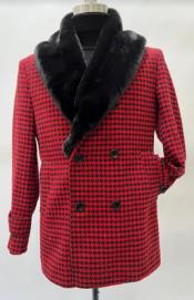  Mens Plaid Overcoat - Houndstooth Checker