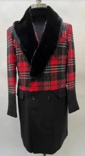  Mens Plaid Overcoat - Houndstooth Checker