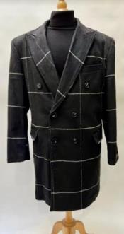  Mens Plaid Overcoat - Houndstooth Checker