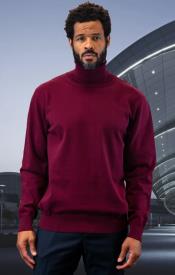  Mens Sweater Burgundy - Wool and