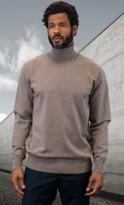  Mens Wool Sweater Tan 