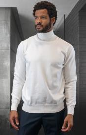  Mens Wool Sweater White 