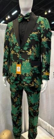  Green and Gold Paisley Suit -