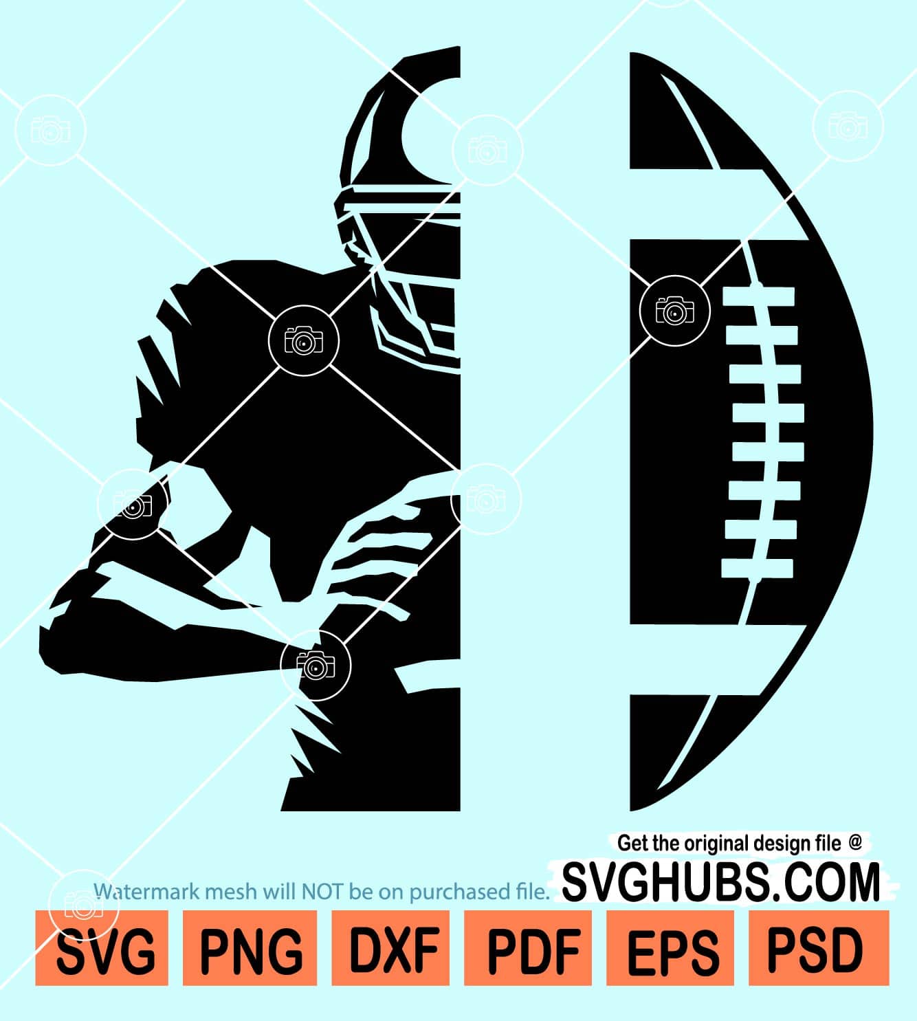 Half football half player name frame monogram svg, Half Football Half ...