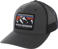 Never Summer Retro Sunset Trucker Hat - charcoal/black mesh