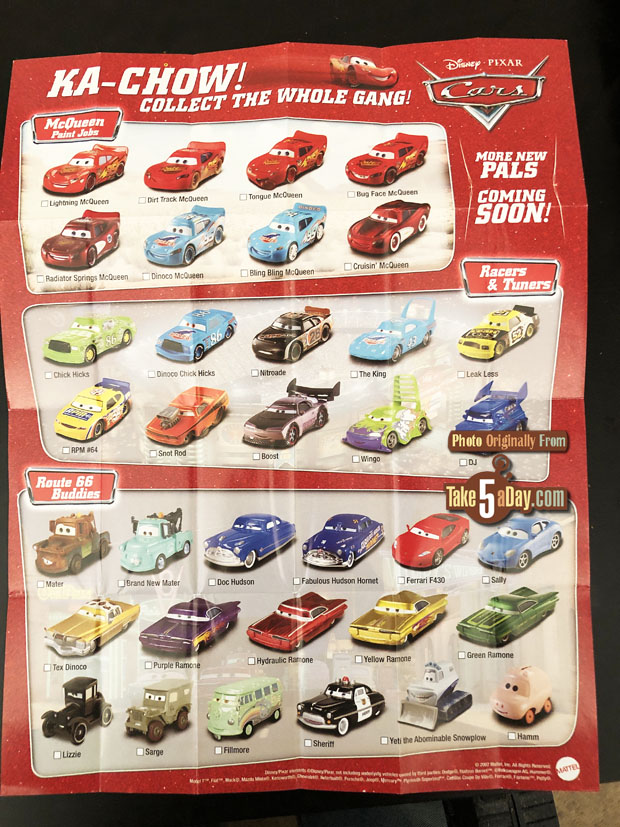 Take Five a Day » Blog Archive » Mattel Disney Pixar CARS: Rare Poster ...