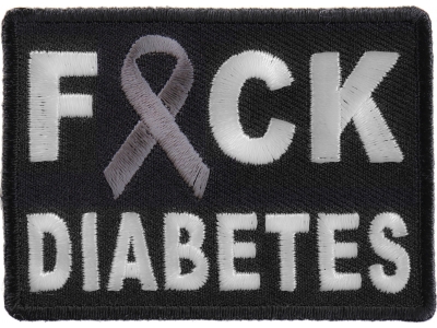 FCK Diabetes Gray Ribbon Patch | Embroidered Patches