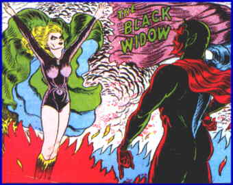 The Black Widow greets her master. Artist: Harry Sahle.