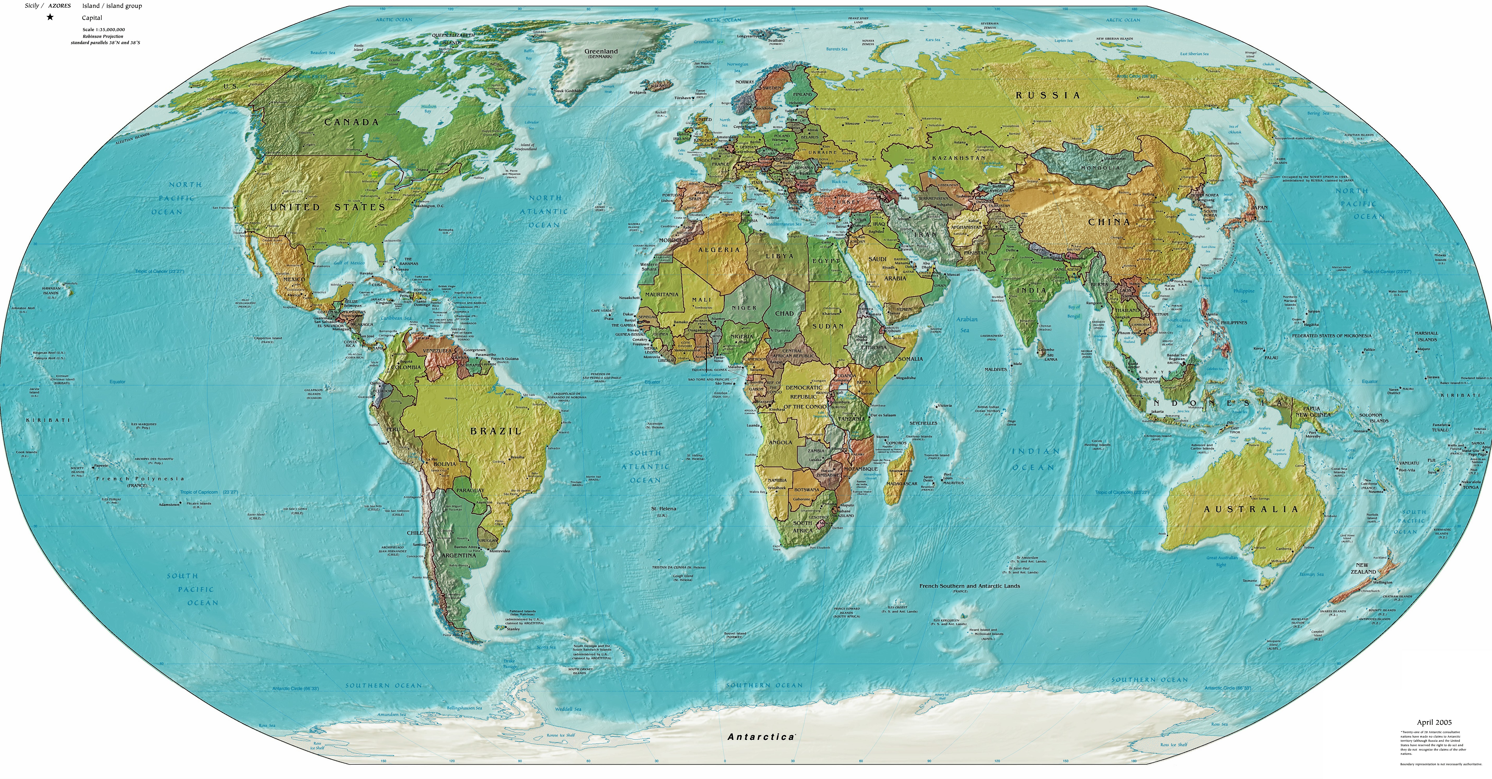 Maps Of The World World Map Showing Longitude World Map Equator And ...