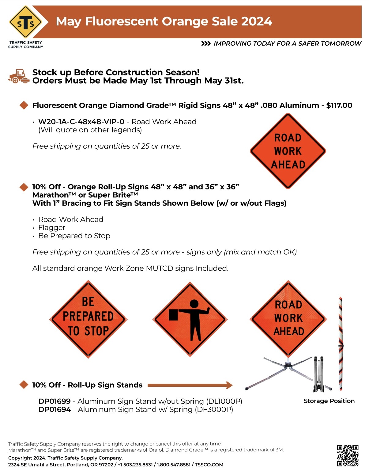 May Fluorescent Orange Sale - Traffic Safety Supply Company