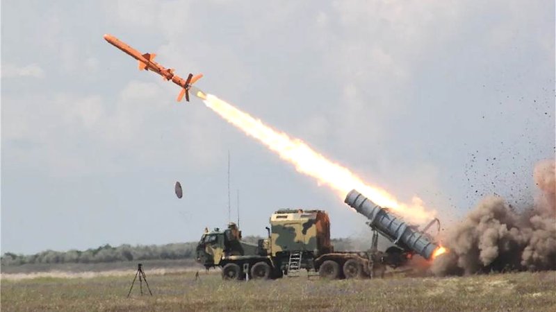 Ukrainian personnel test a Neptune anti-ship cruise missile.