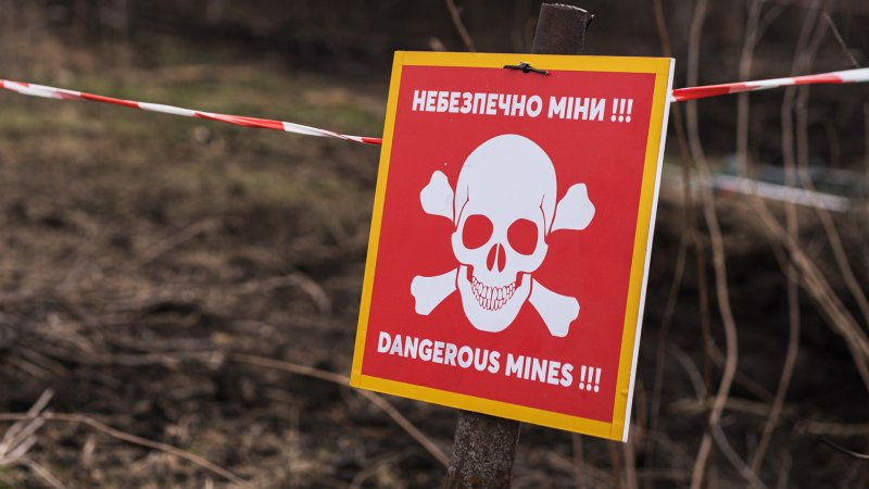 SULYHIVKA, UKRAINE - MARCH 26: Emergency demining team carries out demining and destruction of explosives in Sulyhivka, Ukraine on March 26, 2024. A demining team works to destroy mines and other explosives in a remote area of the Kharkiv region. According to experts, it may take two or three years to completely clear this small area of explosives.