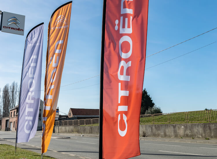 Advertising flags include teardrop flags and event flags, perfect promotional flags for advertising outdoors