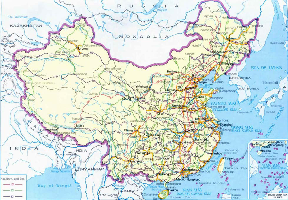 Detailed road map of China. China detailed road map | Vidiani.com ...