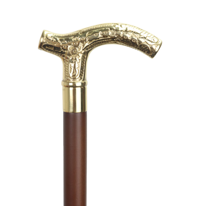 Brass Crutch Handle Boxwood Collectors' Walking Stick