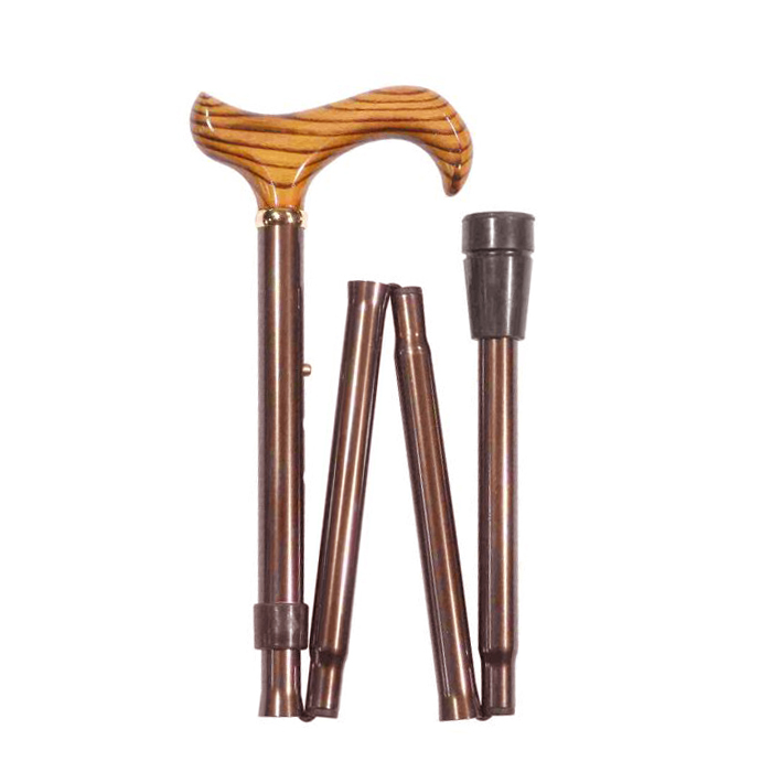 Adjustable Folding Ash Derby Handle Walking Stick