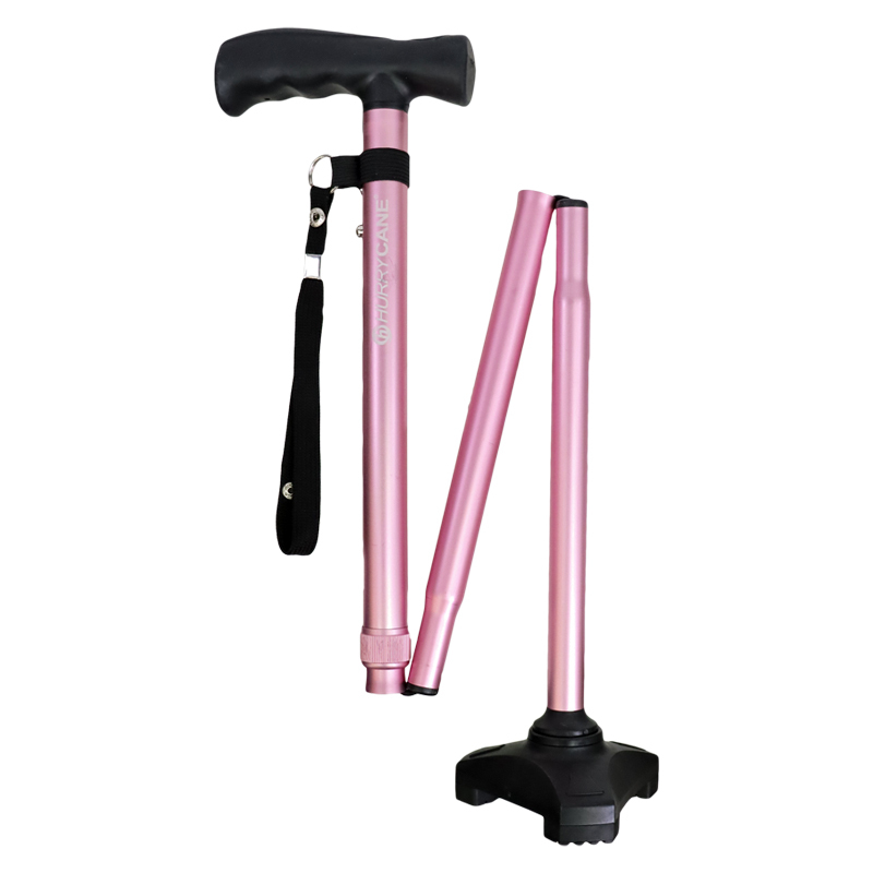 HurryCane Comfort Free-Standing Walking Stick (Pastel Pink)