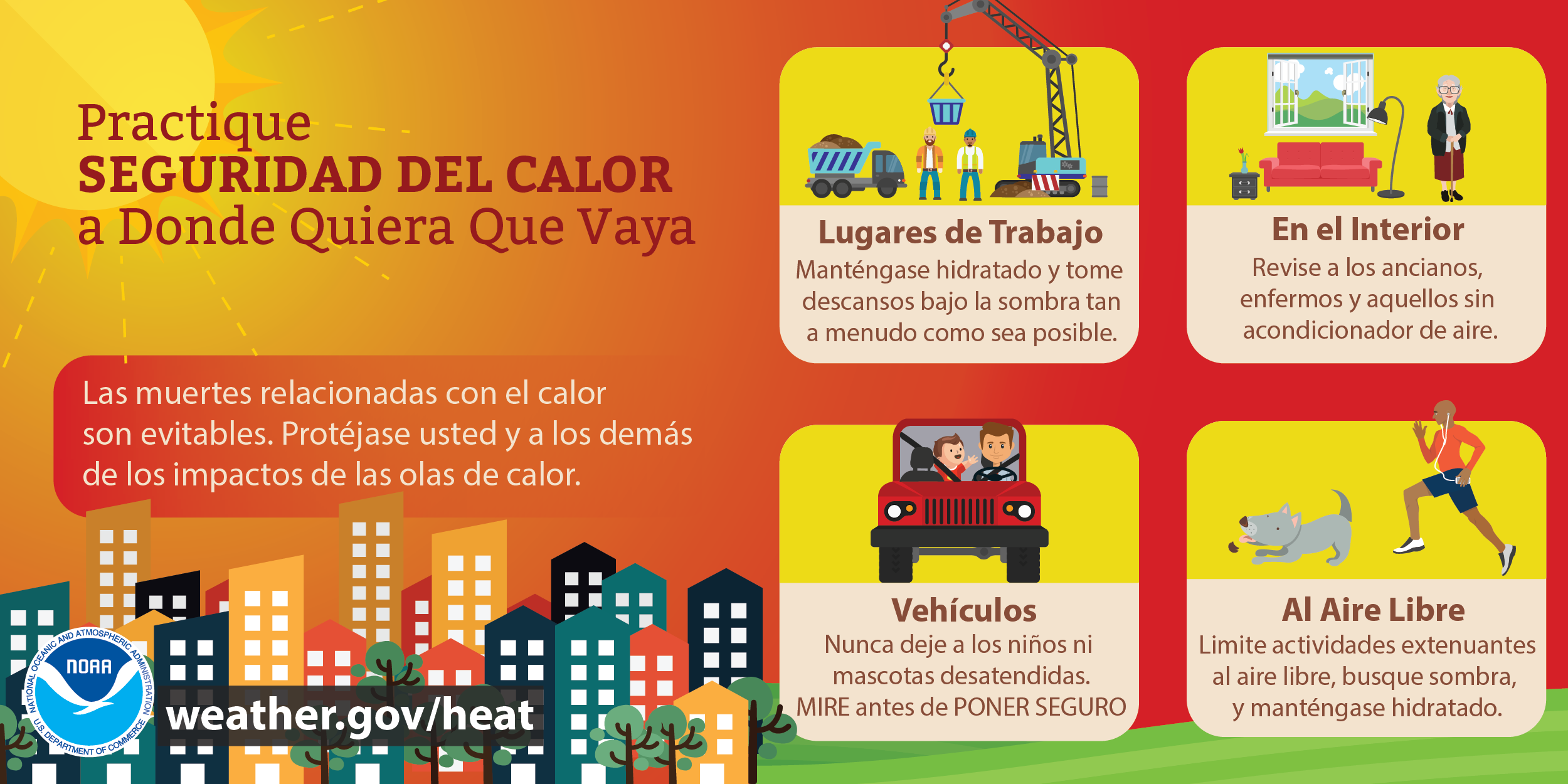 Practique seguridad de calor a donde quiera que vaya