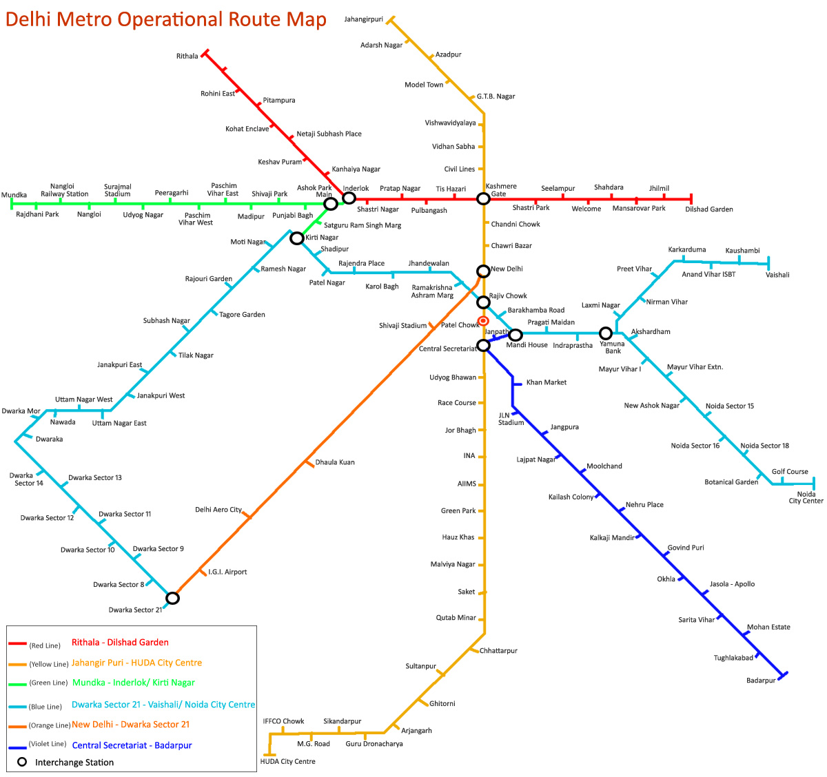 Delhi metro route map