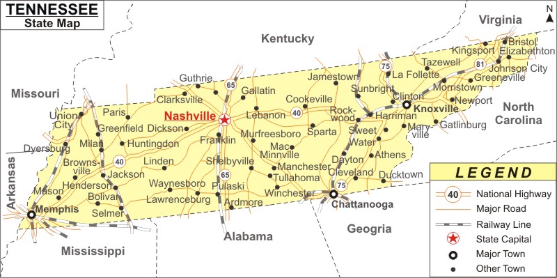 Map Of Central Tennessee Usa Maps Maps Of United Stat - vrogue.co