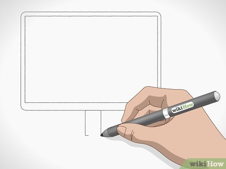 Step 3 Draw the stand at the bottom of the monitor.