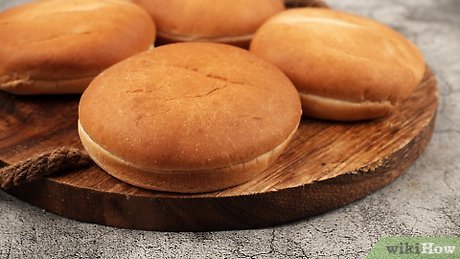 Step 8 Heat the burger buns.