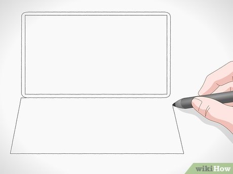 Step 3 Sketch a trapezoid underneath the screen.
