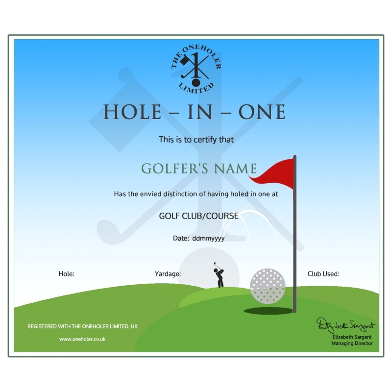 Gift Certificate Template Golf