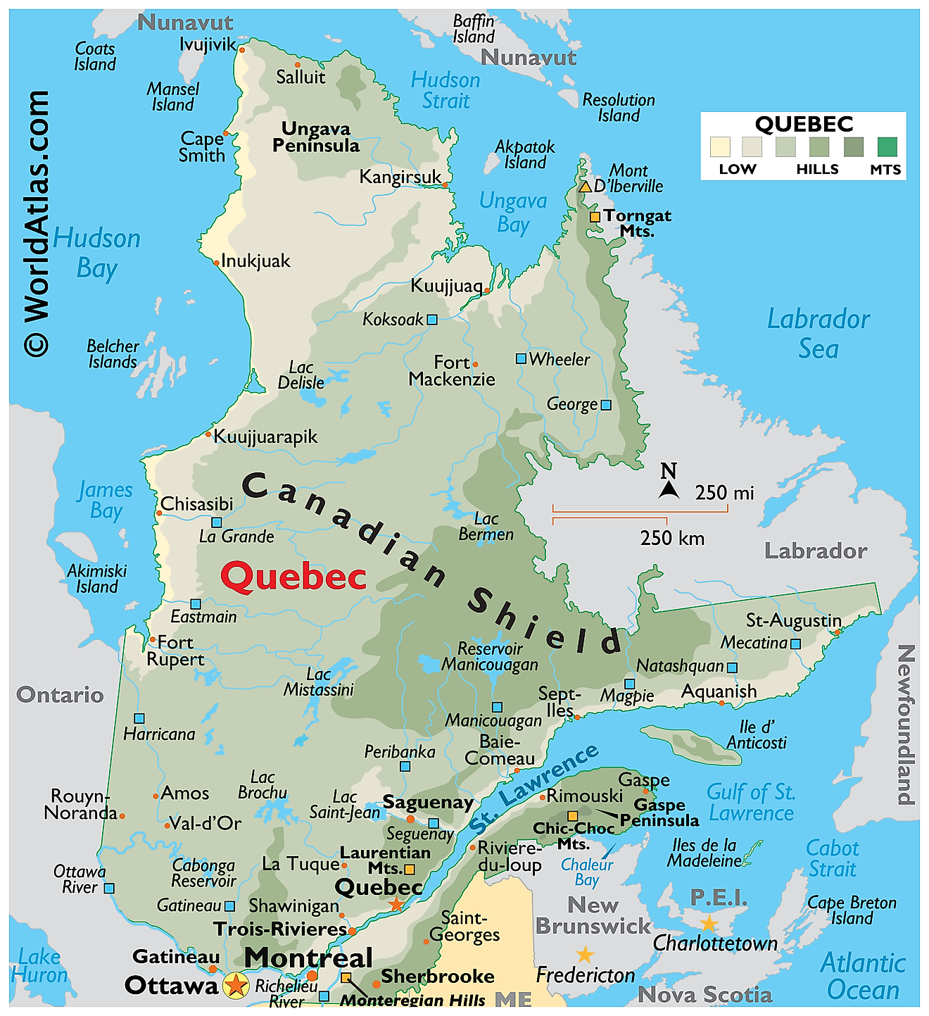 Major Geographic Features Of Quebec