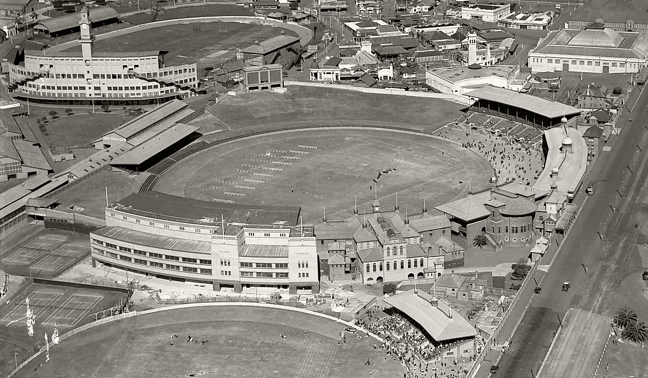 1936: Sydney Showground and Cricket Ground. Image Credit Royal Australian Historical Society via Wikimedia.