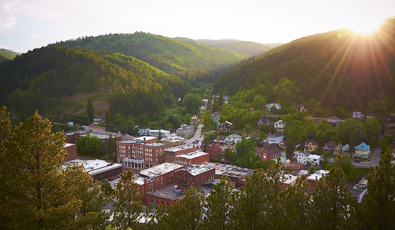 Sunset of Deadwood, South Dakota.