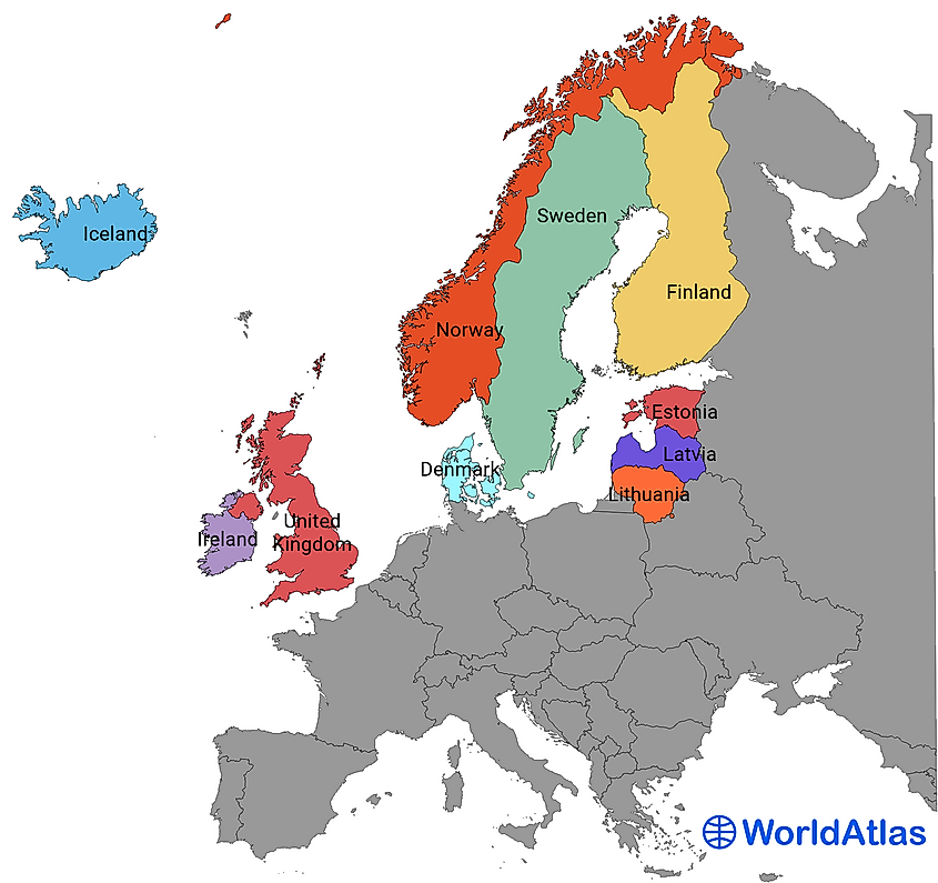 Northern Europe Map Labeled