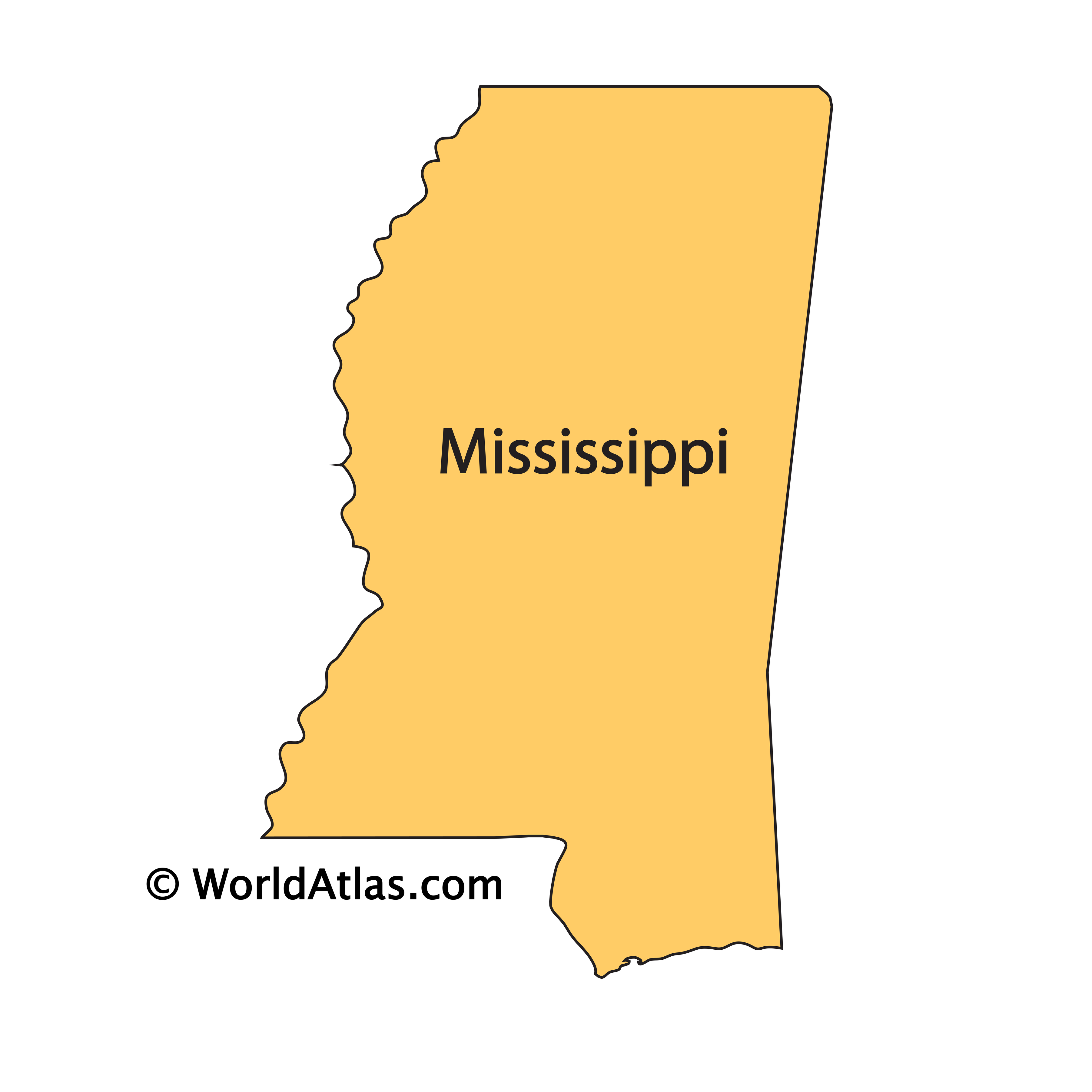 Printable Map Of Mississippi