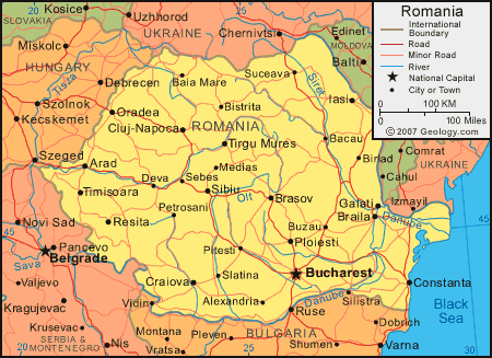 MAP OF ROMANIA