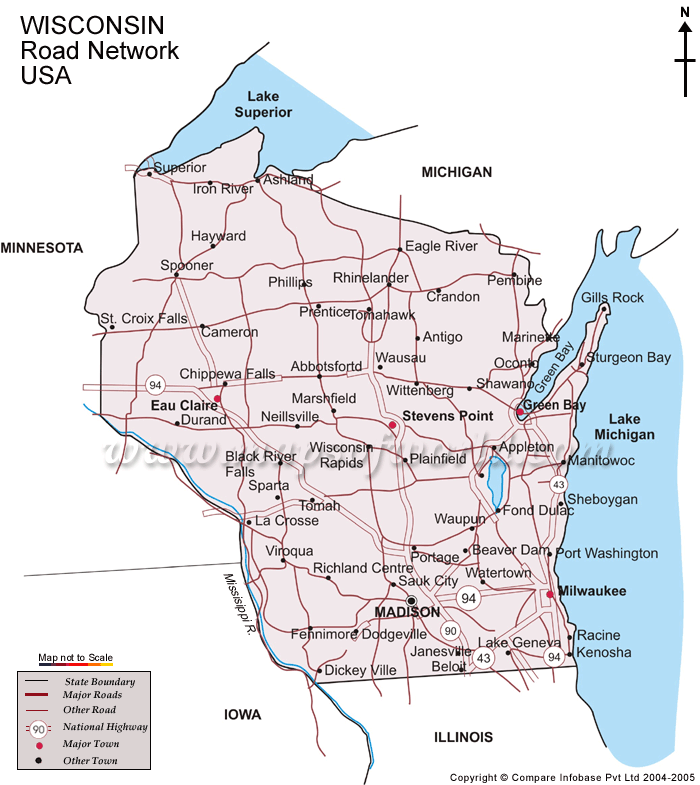 Wisconsin Road Map